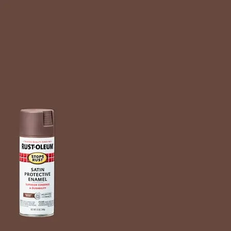 Rust-Oleum Stops Rust Satin Chestnut Brown Spray Paint 12 oz.