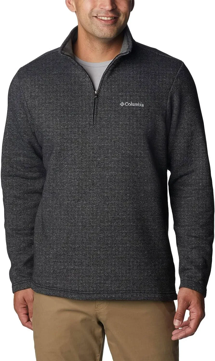 Columbia Great Hart Mountain III Half Zip - Men's Black Heather L