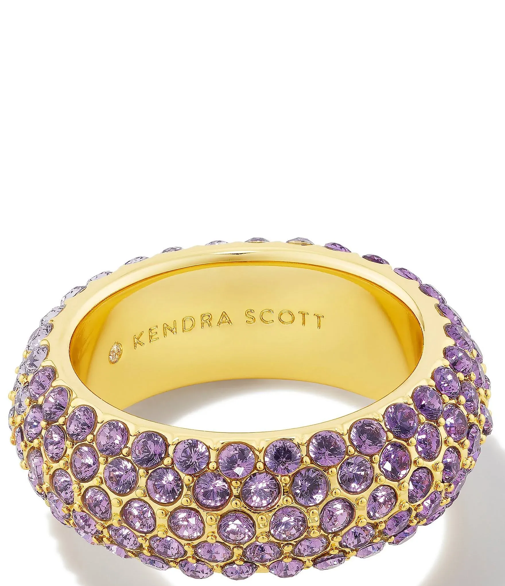 Mikki Gold Pave Band Ring in Purple Mauve Ombre Mix