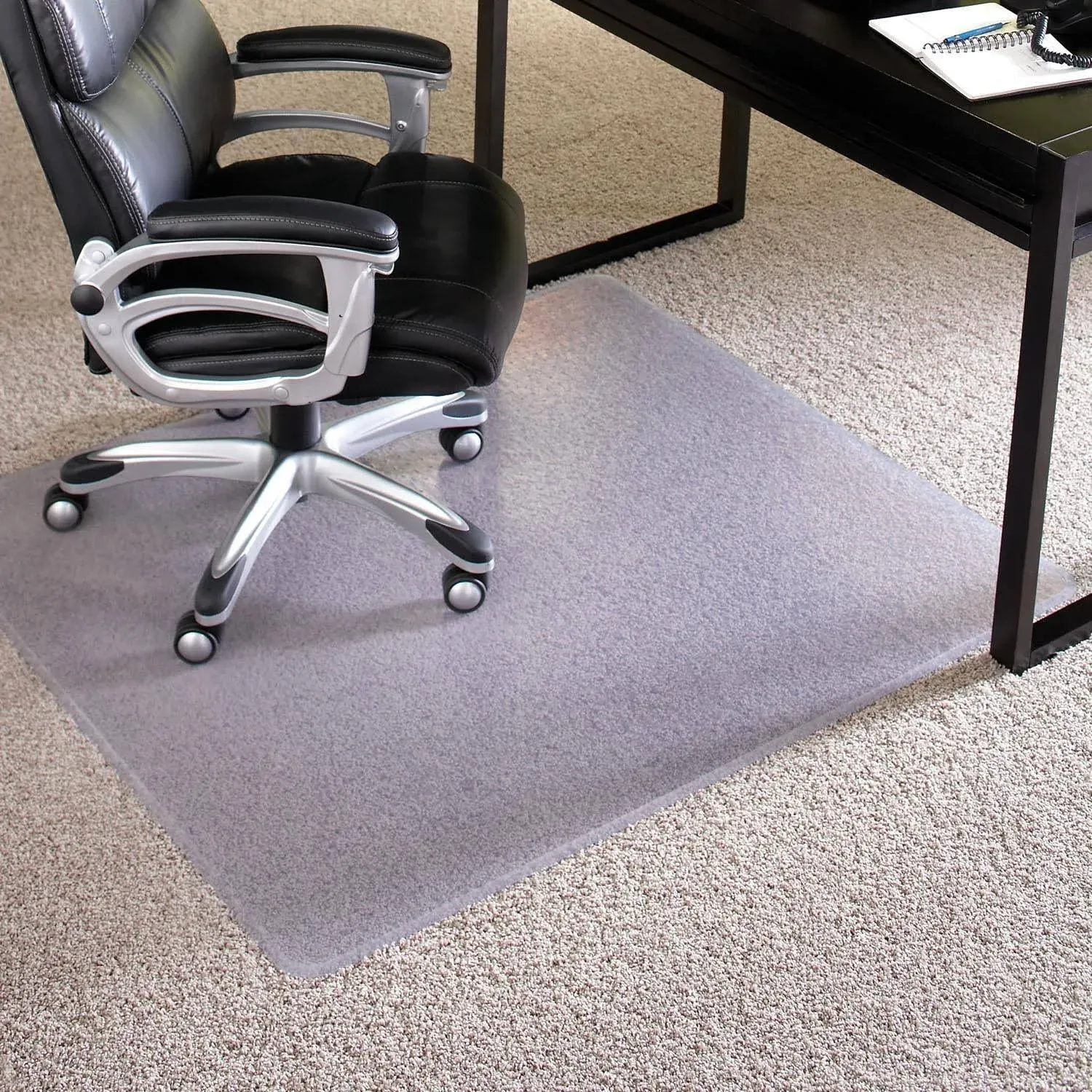 ES Robbins® Chair Mat for Carpet - Extra High Pile, 60" x 72" Rectangle, Clear