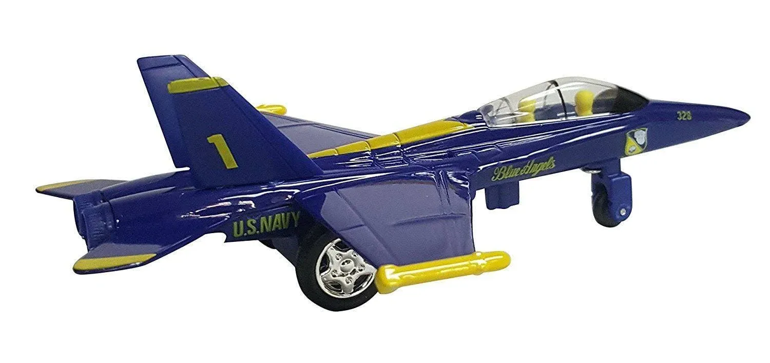 ? United States Navy Blue Angels F/A-18 Super Hornet Fighter Jet 6inch Die Cast Metal Model Toy w/ Pullback Action