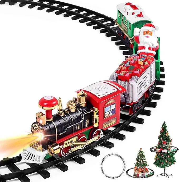 Aokesi Electric Train Set for Kids, Battery-Powered Train Toys with Light ...