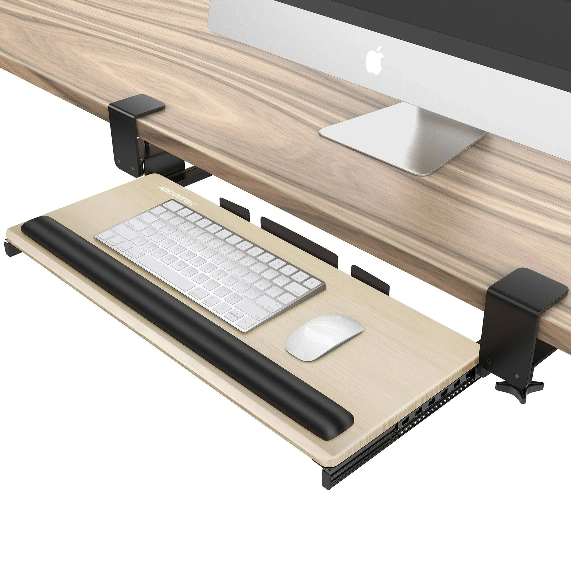 Abovetek Large Keyboard Tray under Desk with Wrist Rest 26.7&#034;×11&#034; Ergonomic Desk