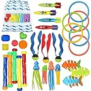 JOYIN 30 Pcs Diving Pool Toys for Kids Ages 3-12 Jumbo Set with Storage Bag Pool Games Summer Swim Water FishToys