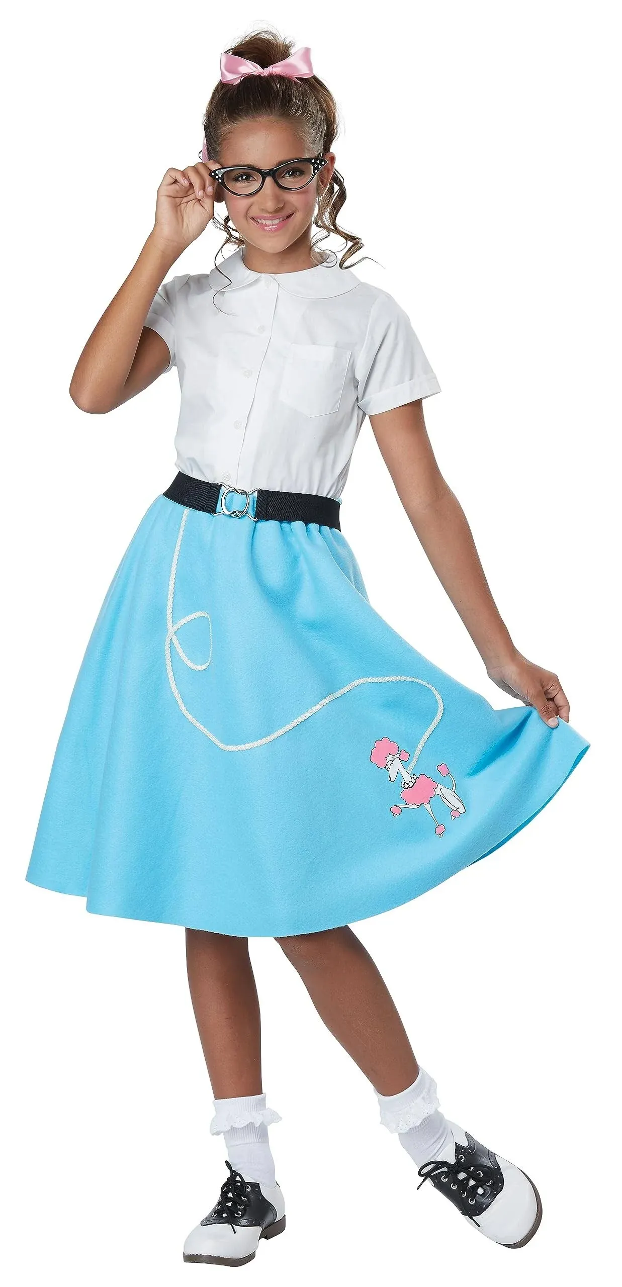 California Costumes Collection Girls Blue 50's Poodle Skirt Costume