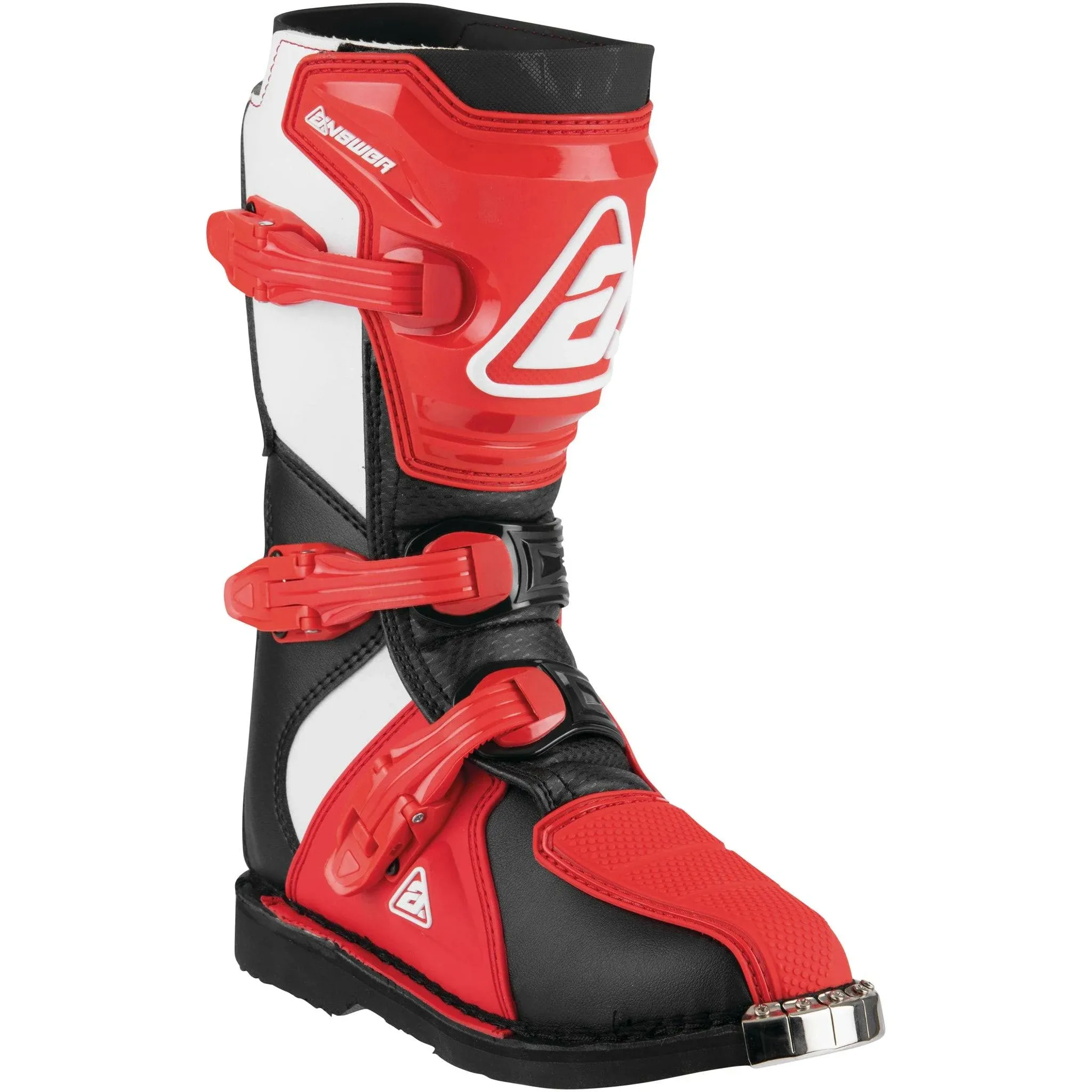 Answer Racing Youth AR1 Race Boots - Black/ Red - 4