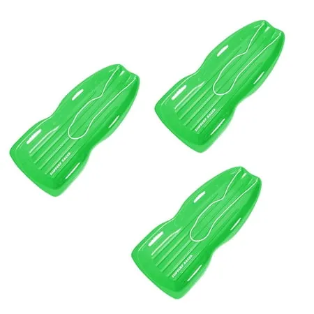 Slippery Racer Downhill Xtreme Toboggan Snow Sled Green (3 Pack)