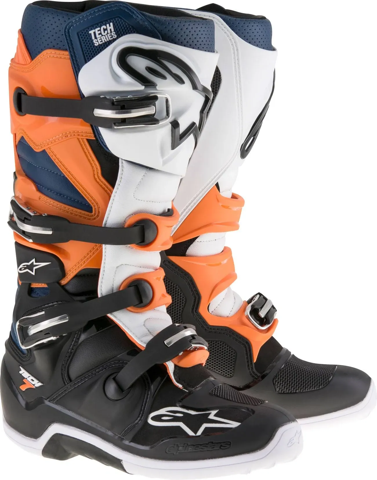 Alpinestars Tech 7 Men's Black/White/Orange Motocross Boots Orange 5