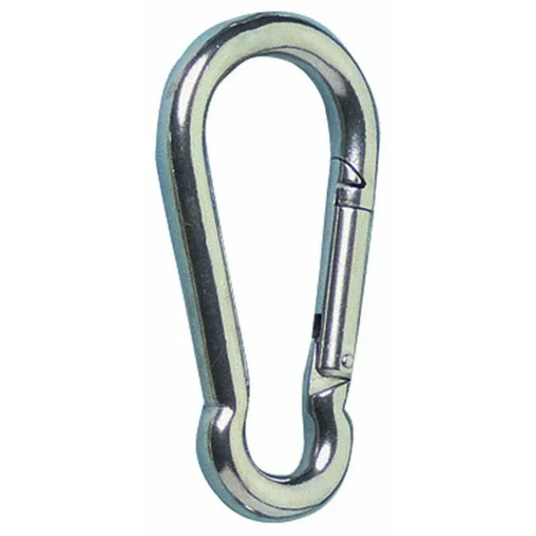  Snap Hook Stainless Steel 316 Spring Carabiner 8mm x 80mm 3&#034; x 5/16&#034; 5-Pack