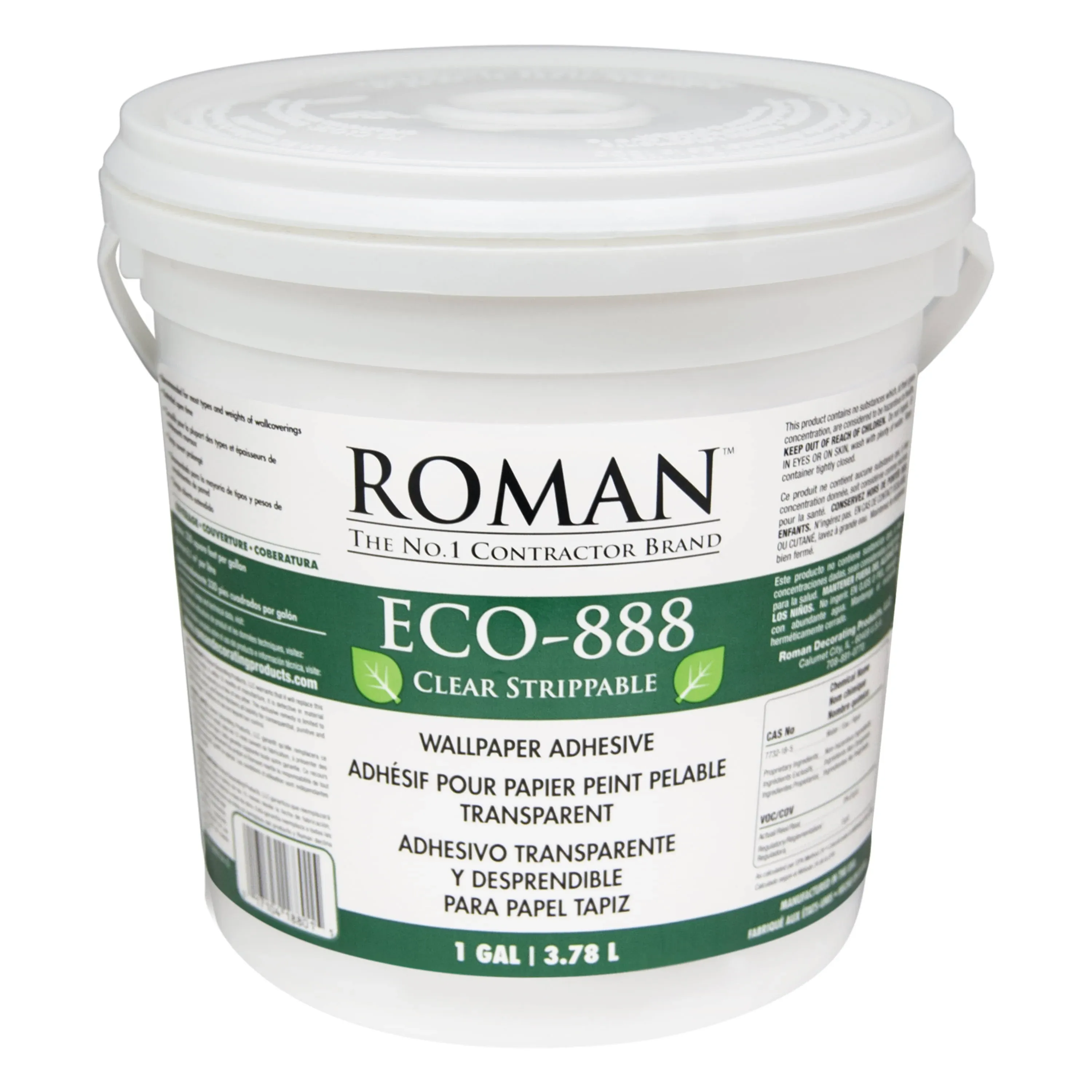 Roman ECO-888 1 gal. Strippable Clear Wallcovering Adhesive