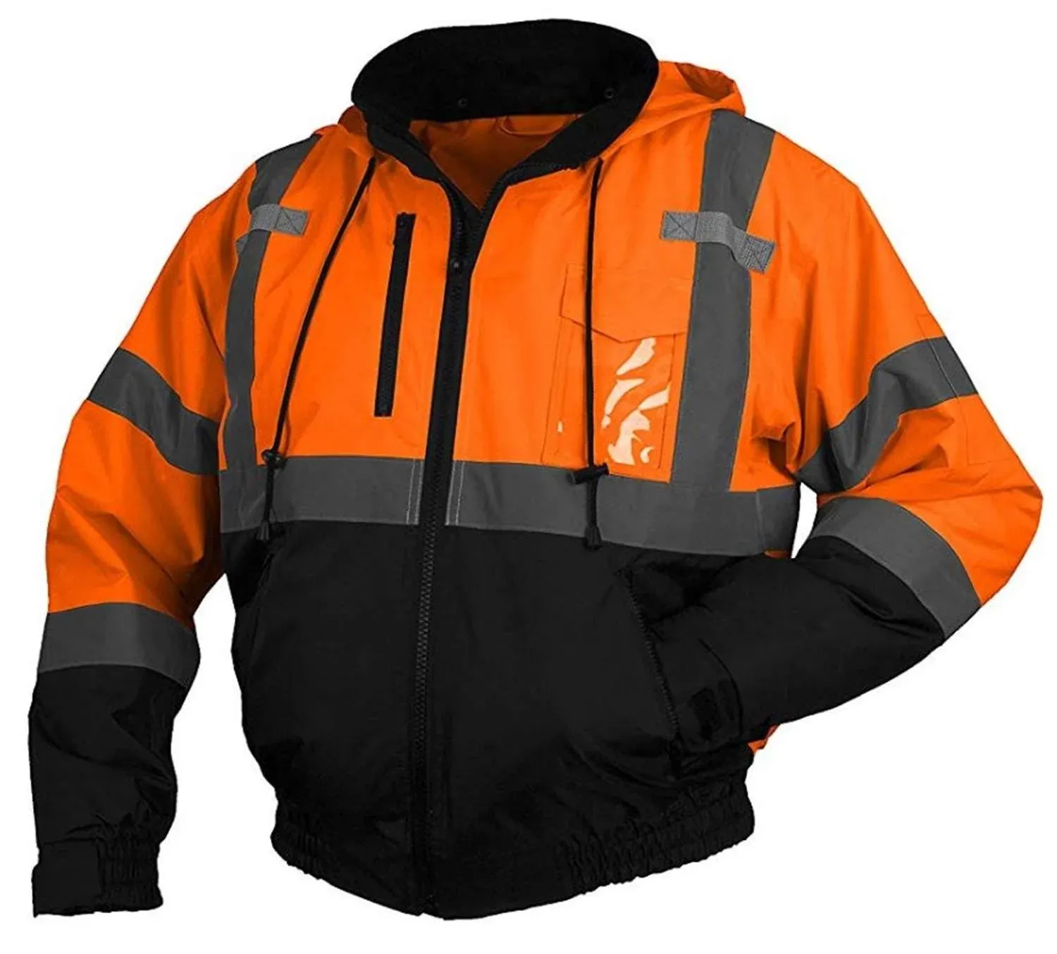 Pyramex RJ3120 Hi Vis Orange Black - Bottom Bomber Safety Jacket - Class 3