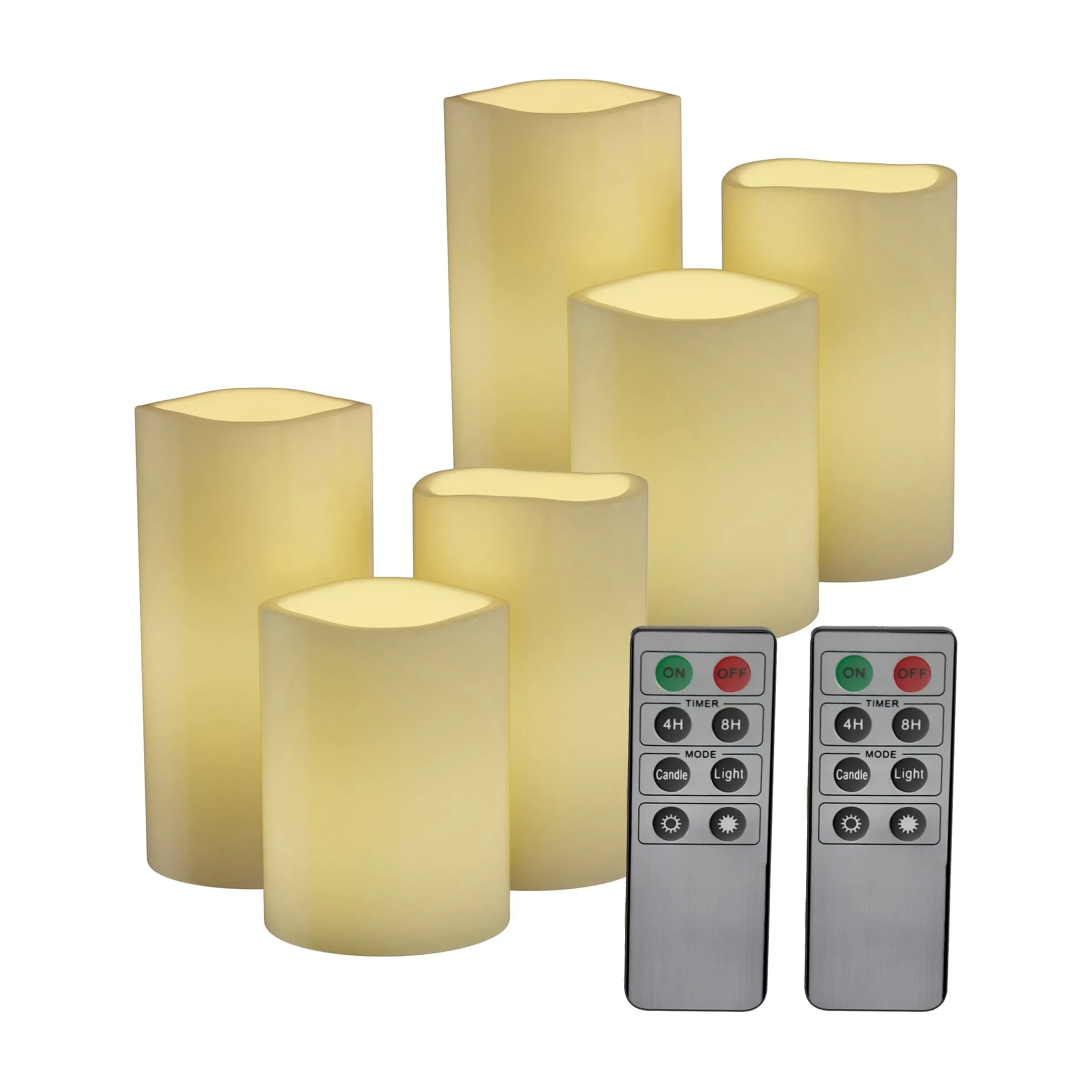 Lavish Home Flameless LED Candles - 6-Piece Remote Controlled Flameless Candle ...