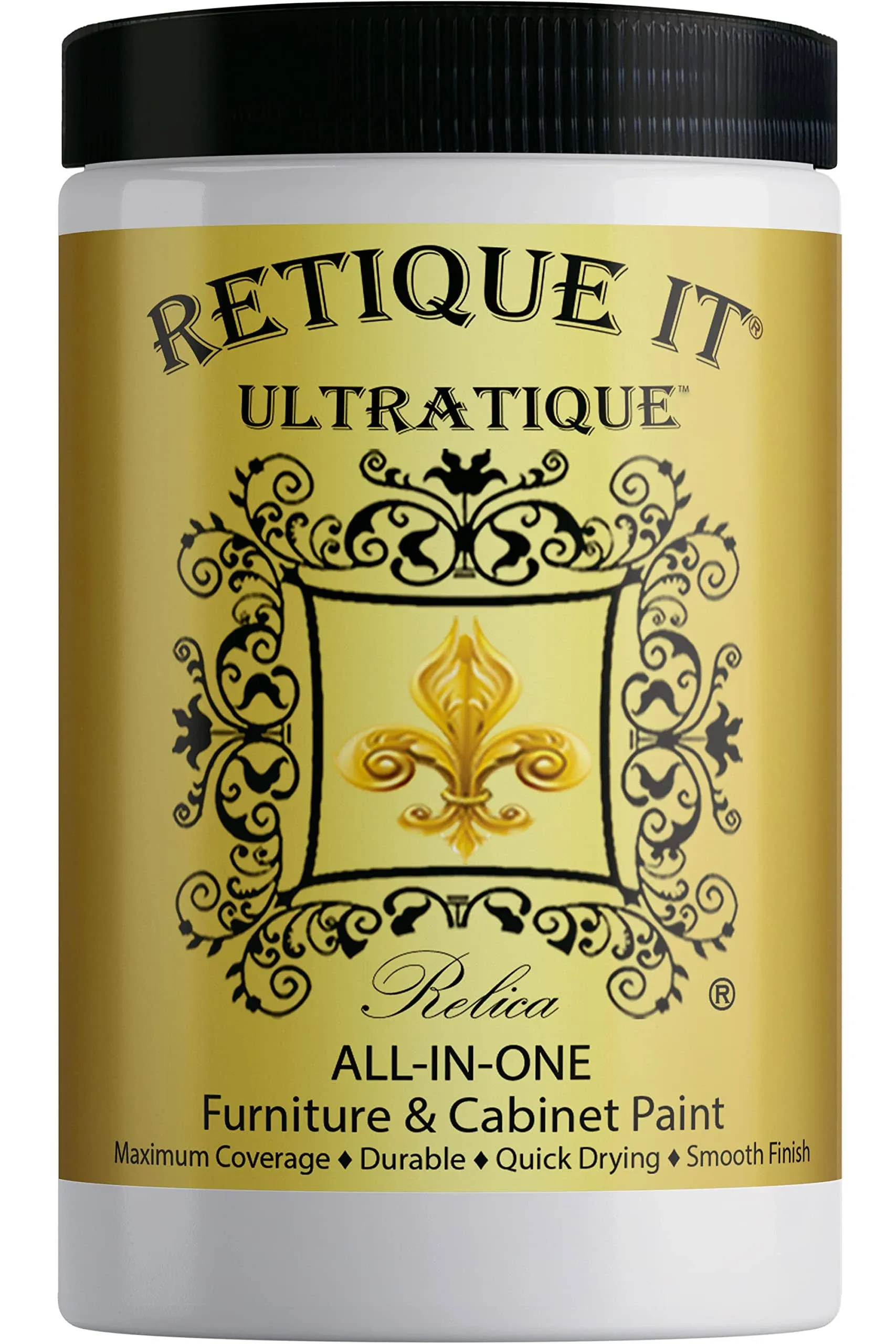 Retique It Chalk Furniture Paint All-in-One Ultratique for Furniture & Cabinets, 32 Fl Oz (Pack of 1), 01 Snow