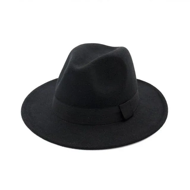 Fedoras for Men Women Men & Women Vintage Wide Hat with Belt Buckle Adjustable Outbacks Hats (Black, One Size)