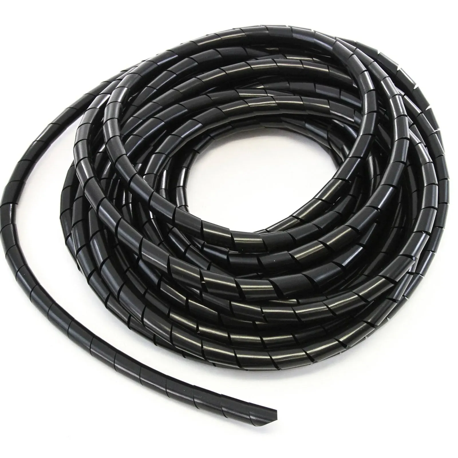 33ft PE 5/8 Inches (16 mm) Black Polyethylene Spiral Wire Wrap Tube PC Manage ...