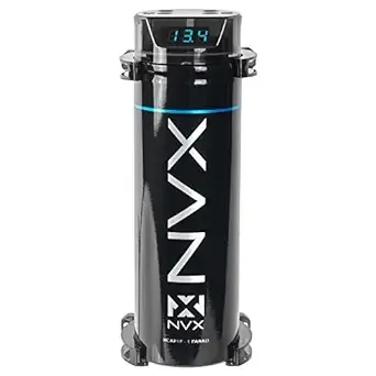 NVX XCAP10H True 10 Farad Stiffening Hybrid Capacitor with Digital Display and Built-in Distribution Block