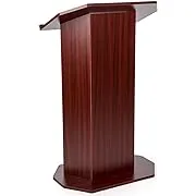 Displays2go Affordable Wood Finish Lecterns Mahogany (OLILCTOPBSM)