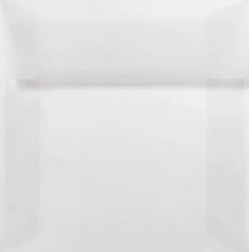 LUXPaper Square Peel & Press Invitation Envelopes, 5 1/2 x 5 1/2, Clear Translucent, 50 Pack