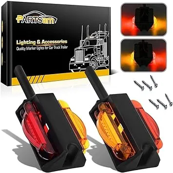 Partsam LED Trailer Fender Light Set/2 - Double Face 4" LED Marker Clearance Lights 7Diode