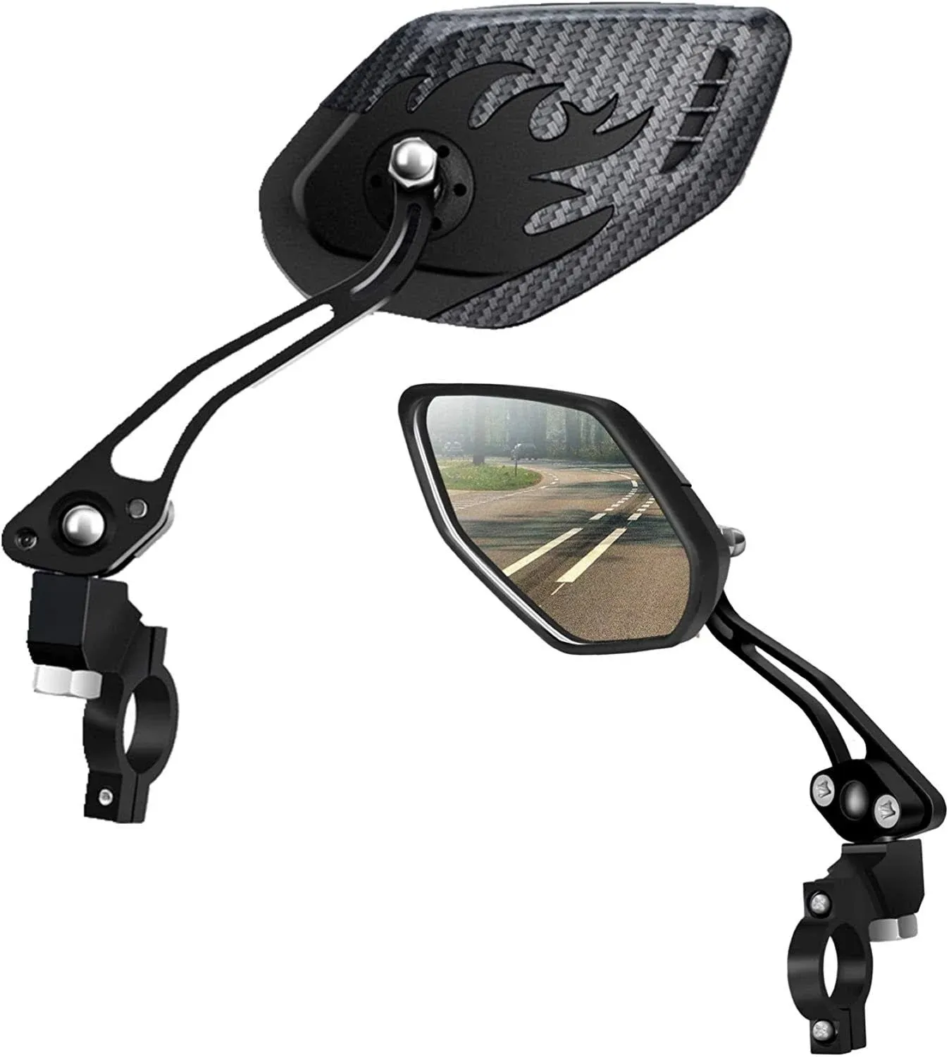 Bike Mirrors [Upgraded Version] Two PCS HD,Blast-Resistant, Glass Lens Bar End Mountain Bicycle Mirror Adjustable Bike Glass Mirror Rotatable Safe Rearview