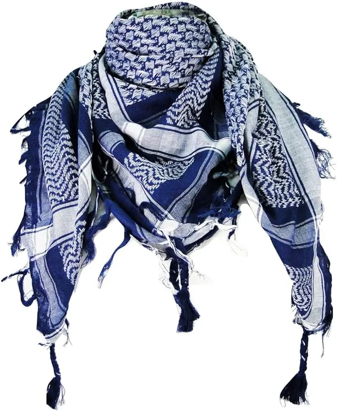 TAPP Collections Premium Shemagh Head Neck Scarf Blue/White