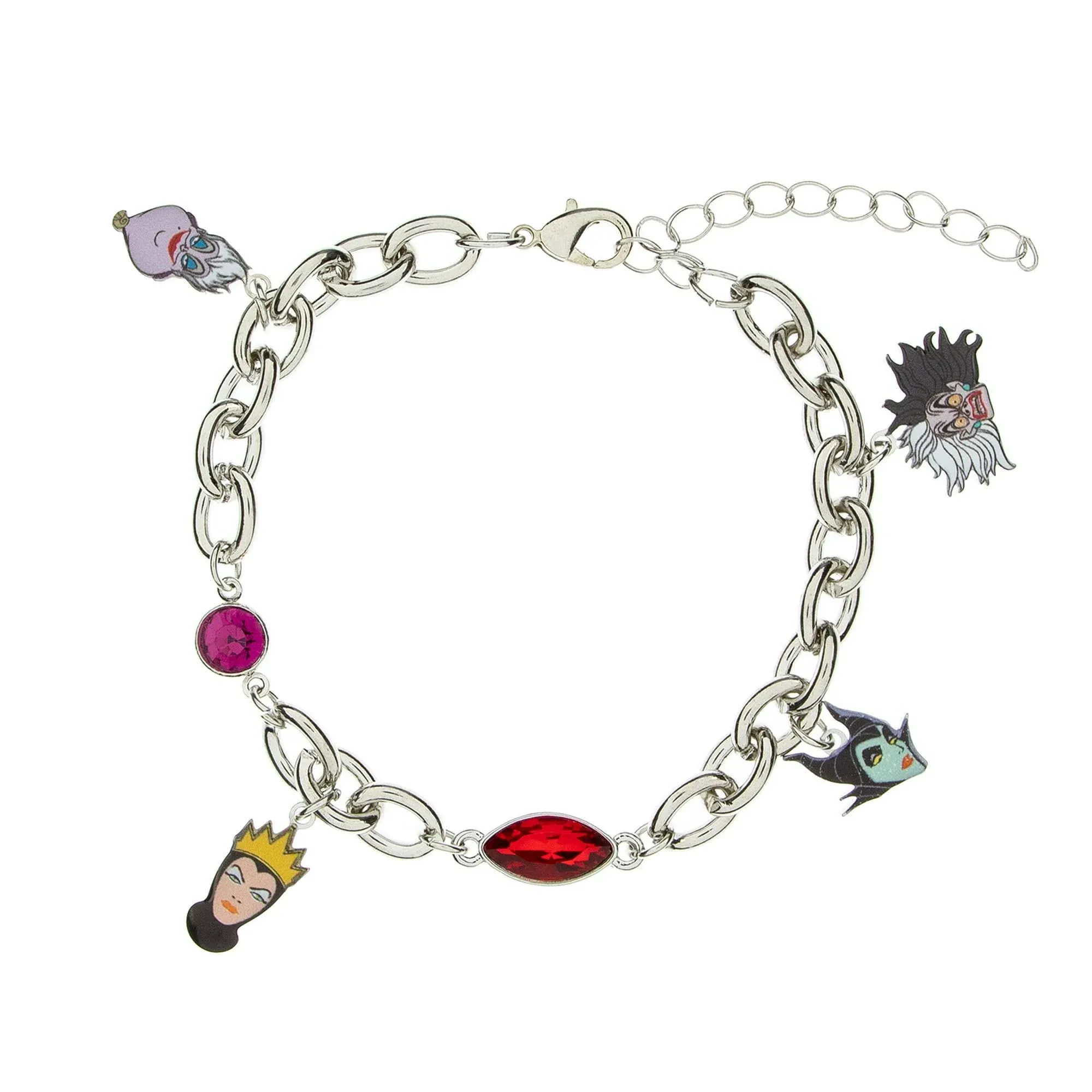 Disney Villains Ursula Maleficent Cruella Deville Evil Queen Charm Bracelet