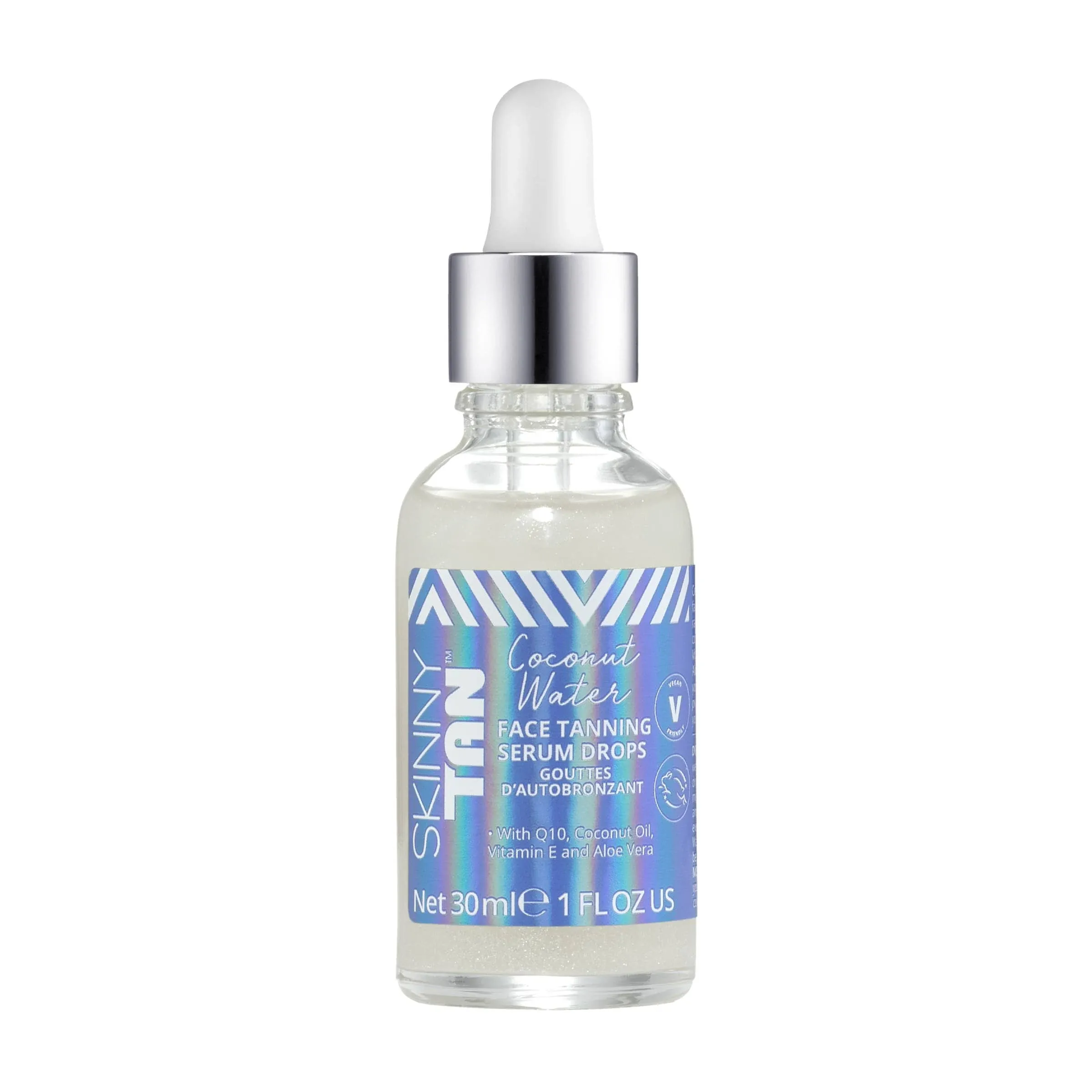 Skinny Tan Coconut Water Serum Tanning Drops - Fake Tan Face Serum with Youth Boosting Q10 & VItamin E for Natural Glow, Vegan & Cruelty Free Skincare - 30ml