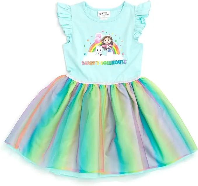 DREAMWORKS GABBY'S DOLLHOUSE Gabby Pandy Paws Girls Tulle Dress Toddler to Big Kid