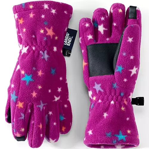 Lands' End Kids Fleece Gloves - Medium - Deep Sea Navy