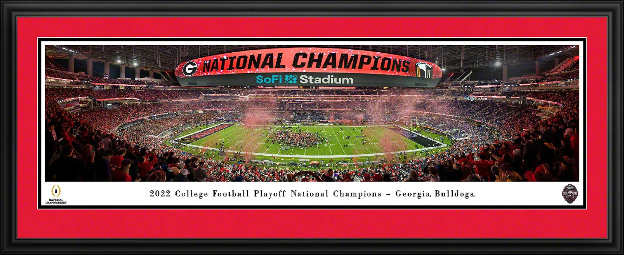 Georgia Bulldogs 2022 College Football Champions Panoramic Art Print