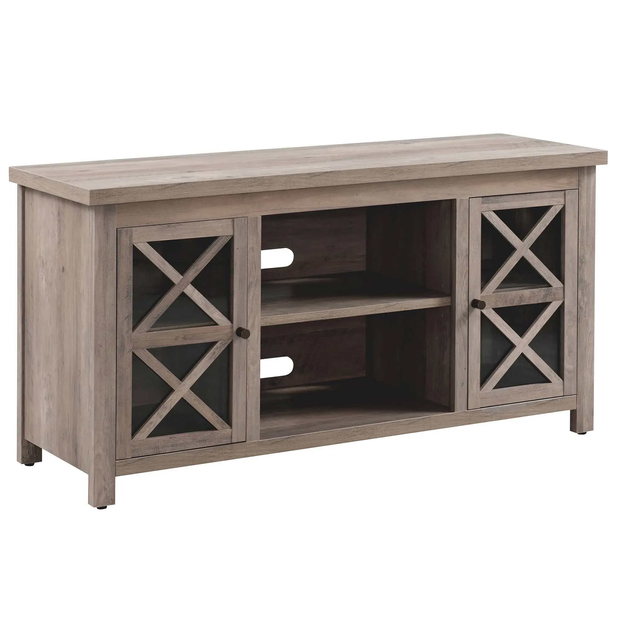 Colton Farmhouse Gray Oak TV Stand