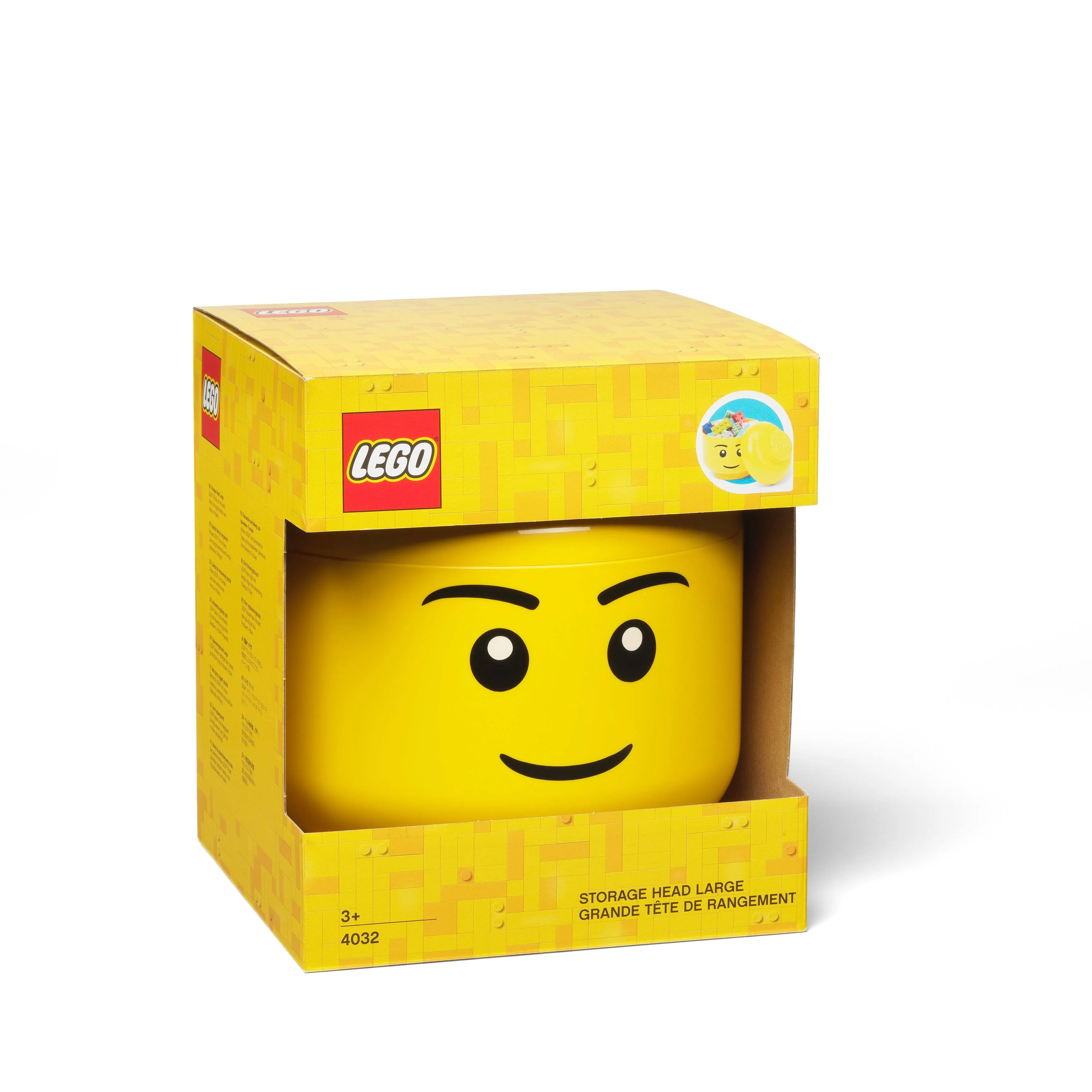 Lego Storage Head Large Boy Yellow