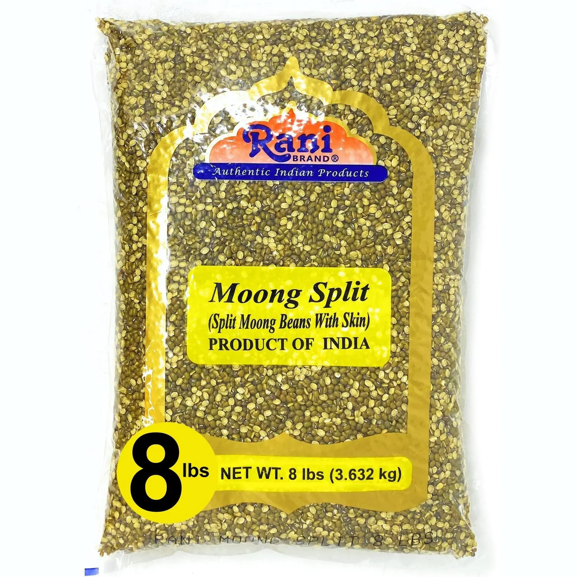 Rani Moong Split (Split Mung Beans with Skin) Indian Lentils, 64oz (4lbs) 1.81kg ~ All Natural | Gluten Friendly | Non-GMO | Vegan