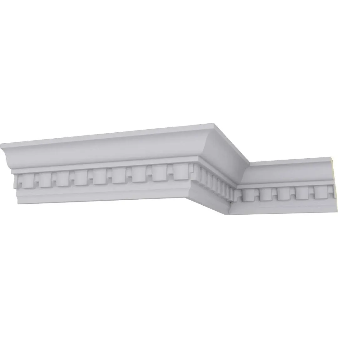 2 3/4"H x 1 7/8"P x 3 1/4"F x 94 1/2"L, (1" Repeat) Dentil Crown Moulding Ekena Millwork