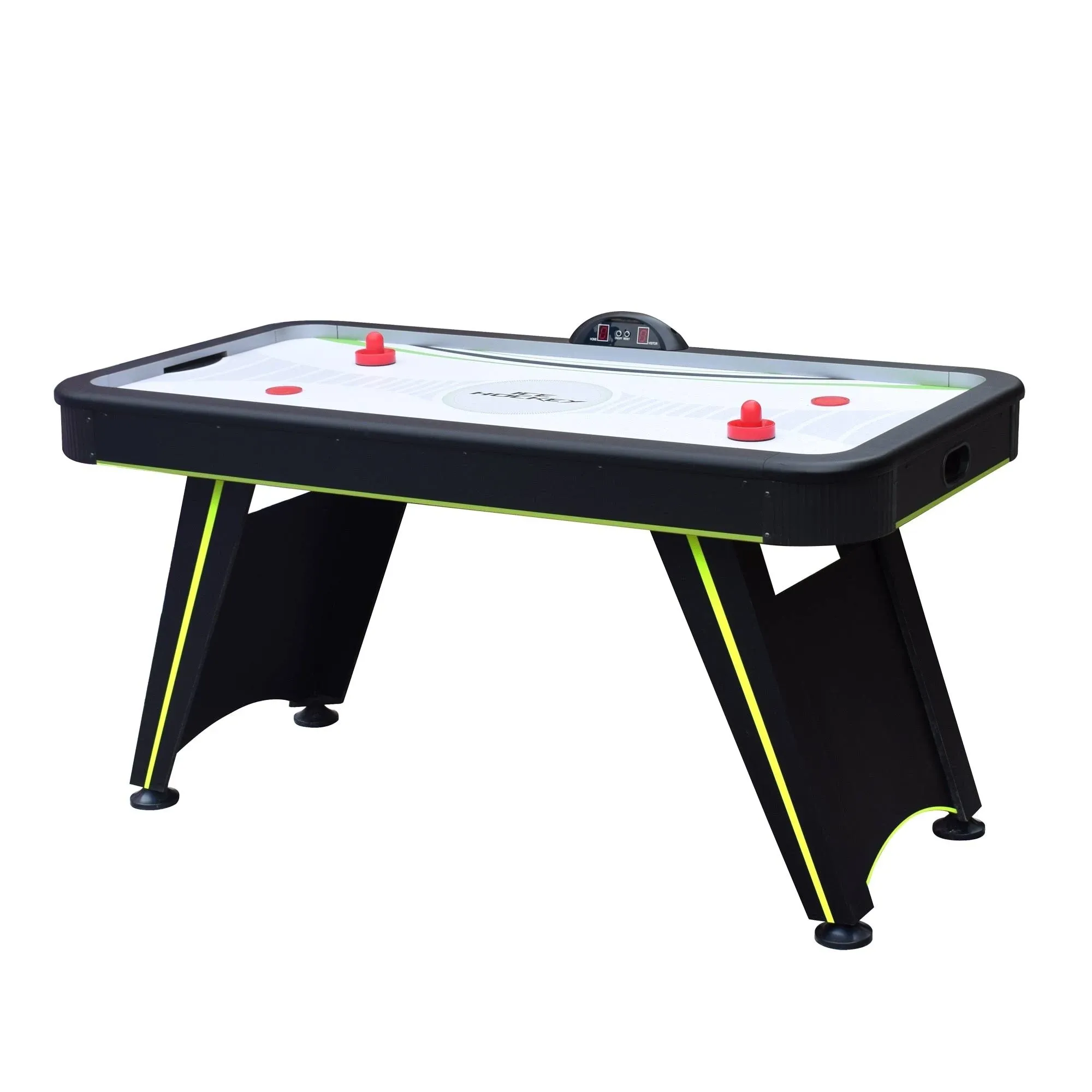 Hathaway Voyager 5-ft Arcade Air Hockey Table with Electronic Scorer, Pucks and Strikers, Indoor Family Recreation Game Room, Black / Green