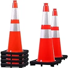 (6 Pack) BESEA 28” inch Traffic Safety Cones Orange Road Parking Cones Heavy Duty Construction Cone Structurally Stable for Traffic Control at Public Place