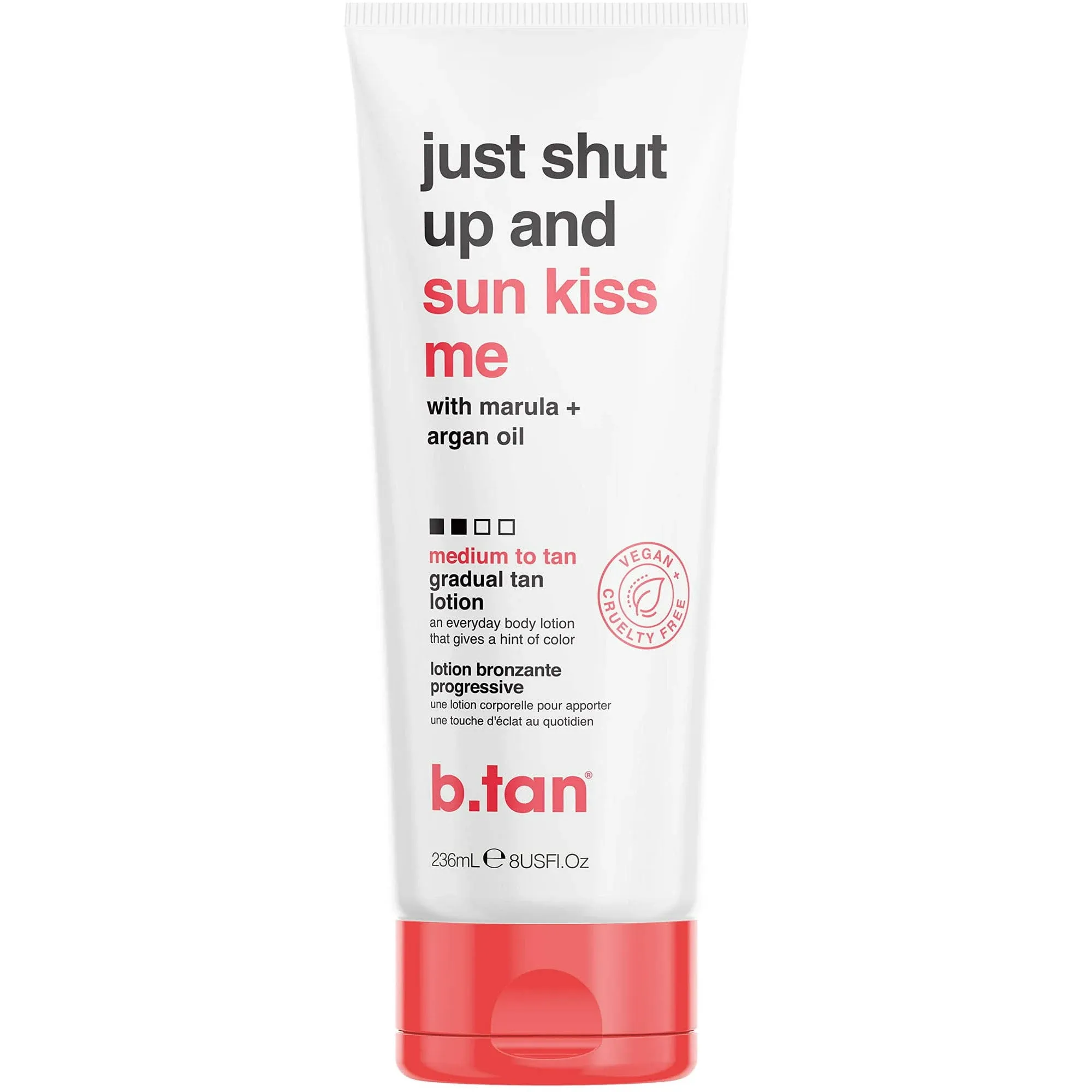 b.tan just shut up & sun-kiss me ...med to tan glow lotion,236 ml.