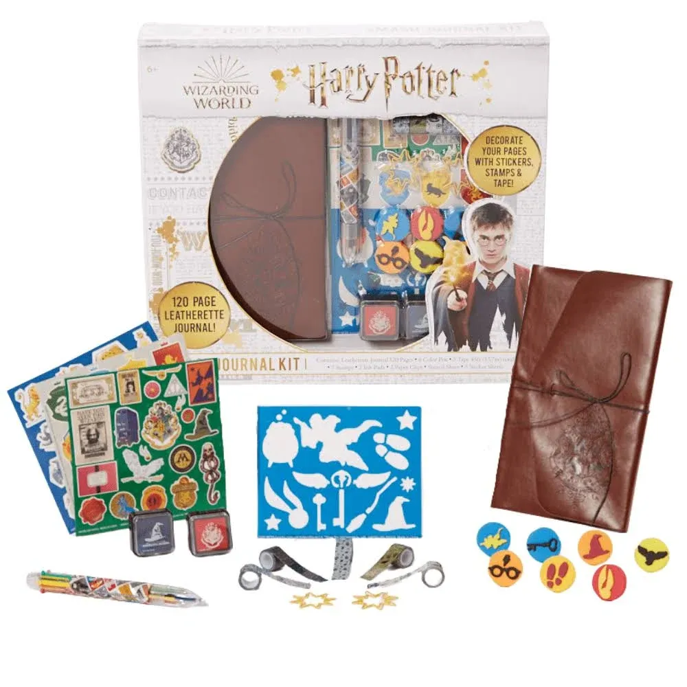 Innovative Designs Harry Potter Journal Set for Kids – Smash Leather Journal Kit with Stickers, Stamps & Tape