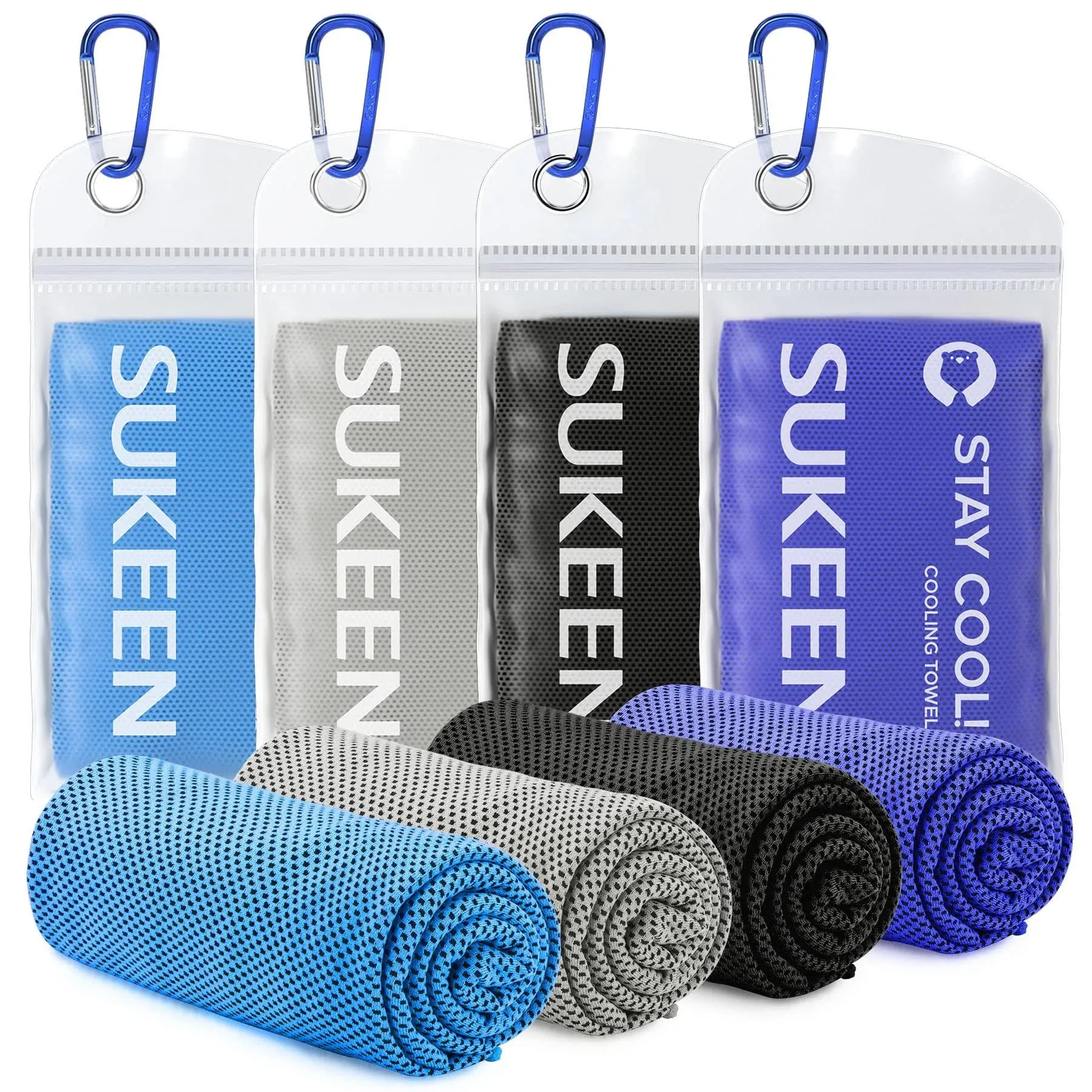 Sukeen [4 Pack] Cooling Towel (40"x12"),Ice Towel,Soft Breathable Chilly Towel ...