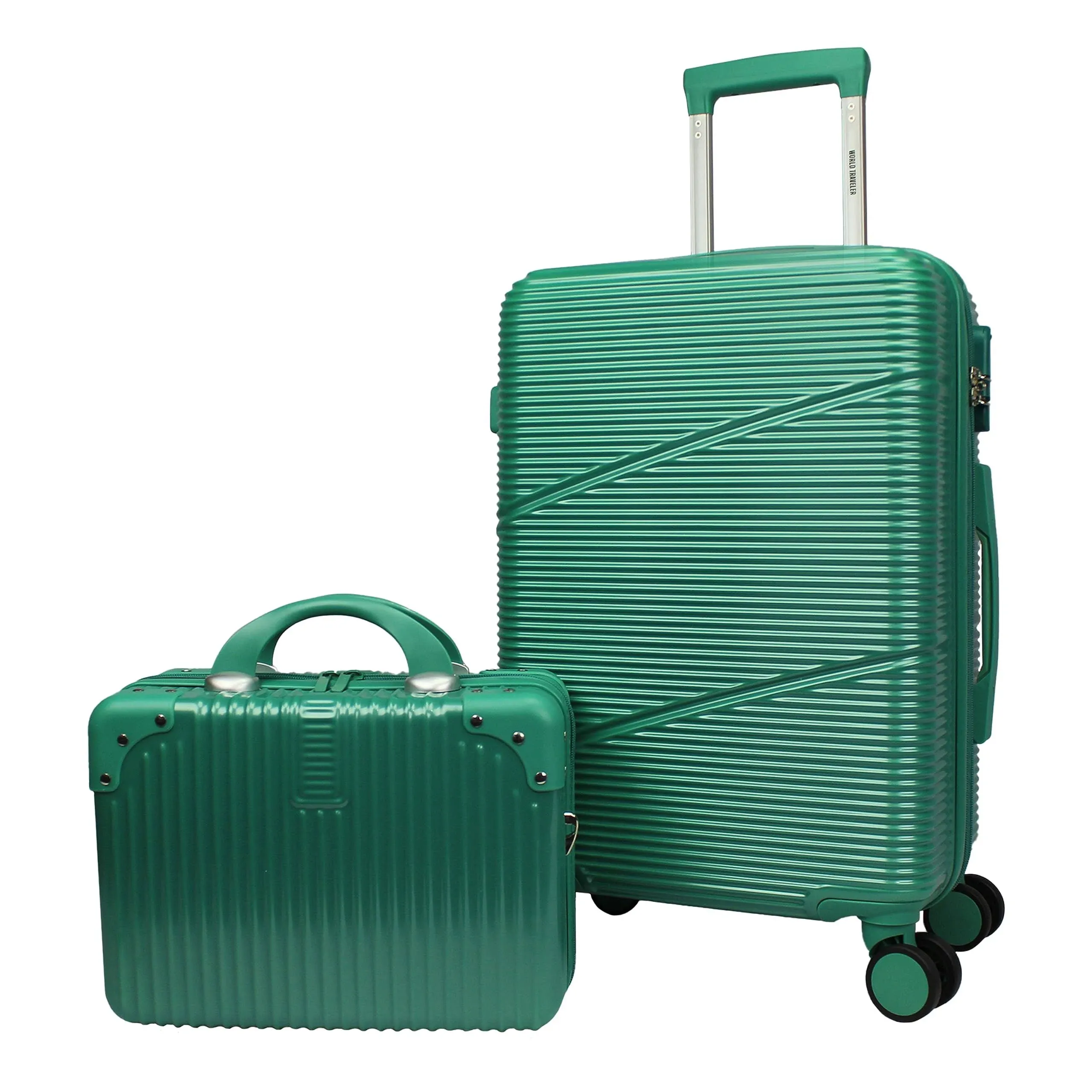 World Traveler Highways 2-Piece Hardside Carry-On Spinner Luggage Set