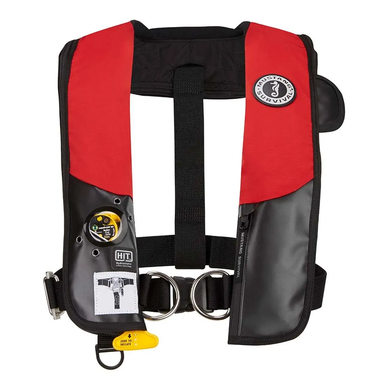 Mustang HIT Hydrostatic Inflatable PFD w/Sailing Harness - Red/Black -