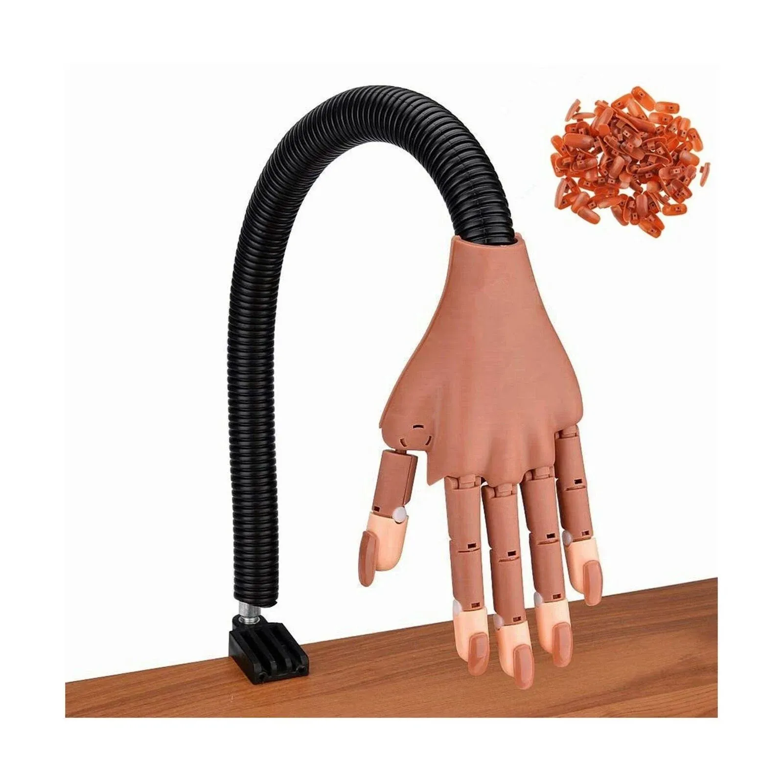 Upgrade Nails Don't Fall Off Easily Nail Trainning Train Practice Hand, Nail Display Manicure Supply, Flexible Movable False Fake Hands for Nail