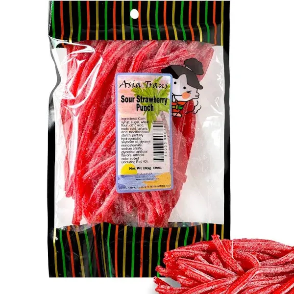 Sour Strawberry Punch Gummy Fruit Candy 10 oz - Sweet and Delicious Candy Snack - Perfect Size Bag For Sharing With Friends - Bite Size Pieces For Any Occasion