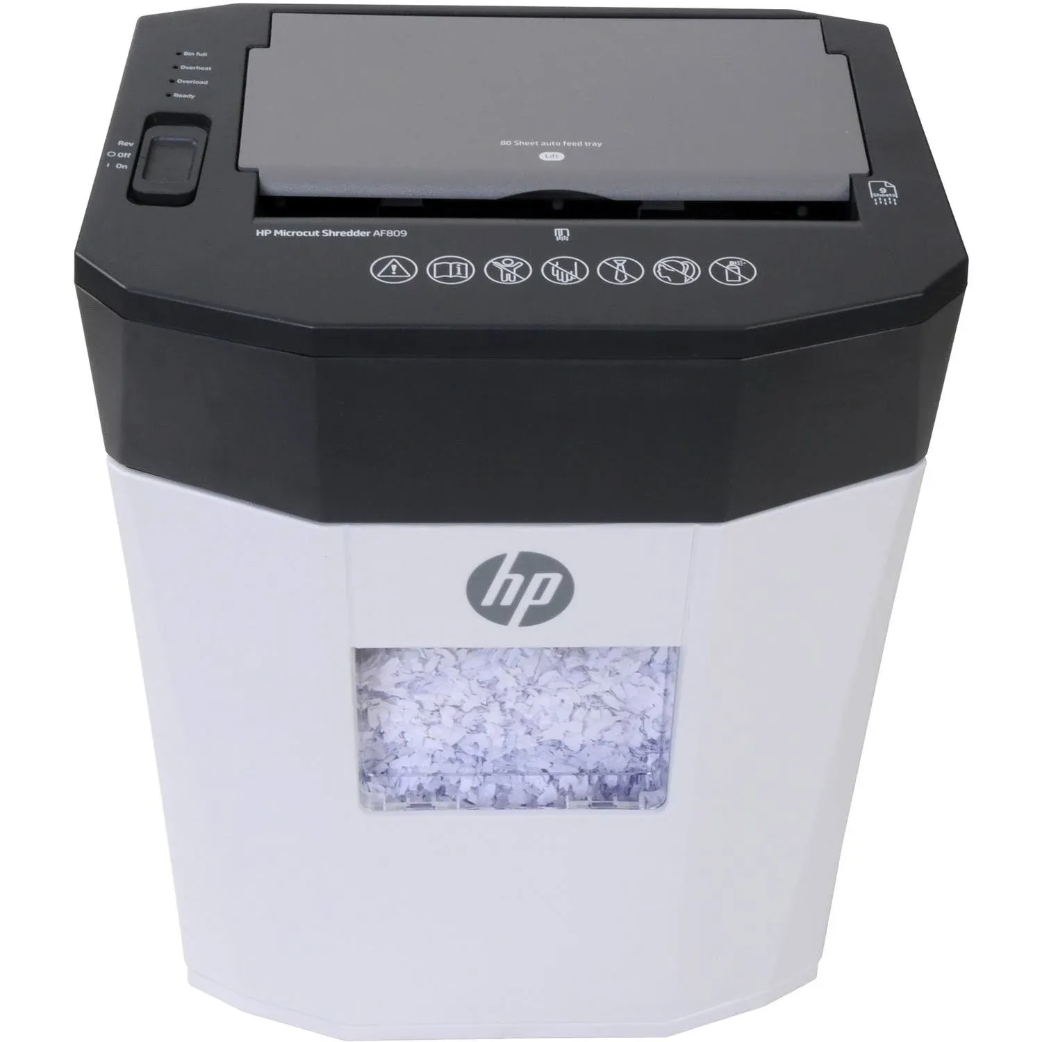 HP Inc. AF809 80-Sheet Microcut Auto-Feed Shredder