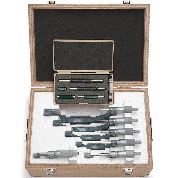 Mitutoyo 103-907-40 Micrometer Set,0 to 6 In,0.0001 In,6 PC