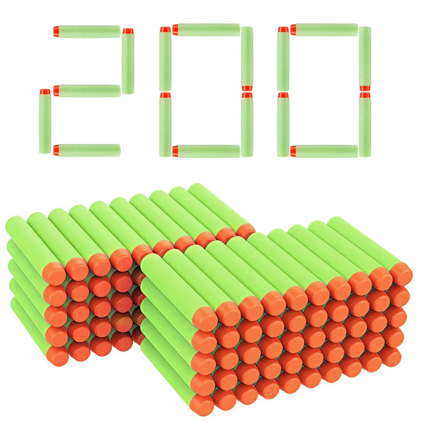 YagoDago 200pcs Refill Bullets, Foam Darts Ammo Pack for Nerf N-Strike Elite ...