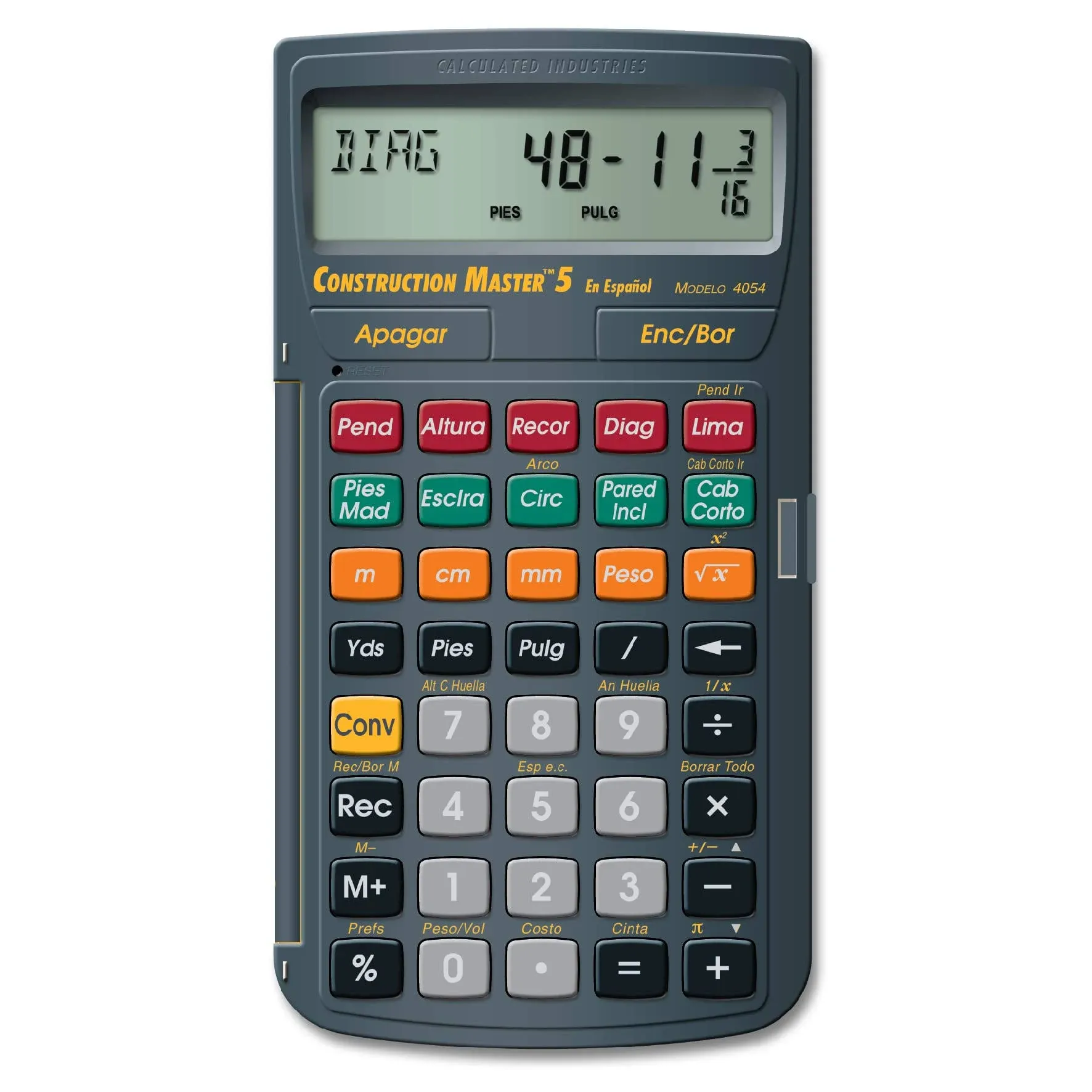 Calculated Industries 4054 Construction Master 5 en Espanol Construction Feet-Inch-Fraction Calculator for Carpenters [Calculadora de construcción con pies, pulgadas y fracciones para carpinteros]