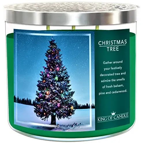 Holiday 3 Wick Candle/Pine Evergreen Scent