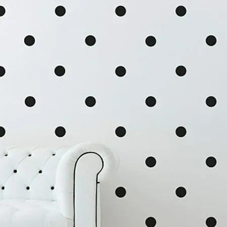 Black Vinyl Polka Dot Circle Wall Decal Stickers Decor Includes(40) Dots All 2.5 Great for 5 x 6 Area