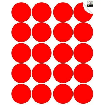 Red Polka Dot Vinyl Wall Decal Stickers Kids Room Decor For Wall Area 7 x 7 Includes 40 Red Dots 2.5